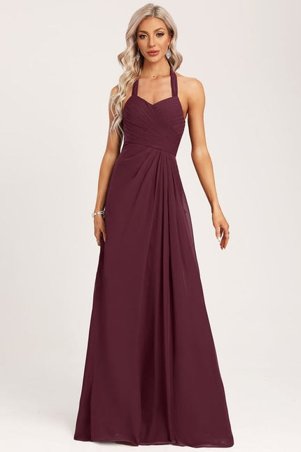Robe Chic Bleu Drapé - gallery 2