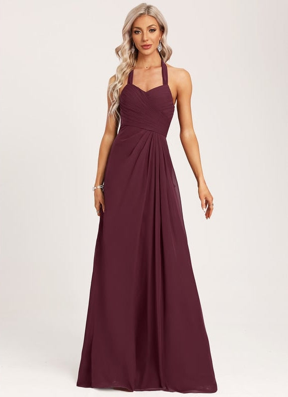 Robe Chic Bleu Drapé - gallery 2