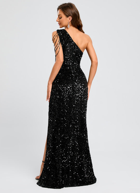 Robe Chic Pailletée Noire - gallery 3