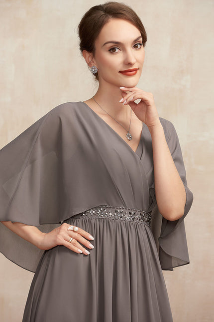 Robe Chic Longue Fluide Grise - gallery 3