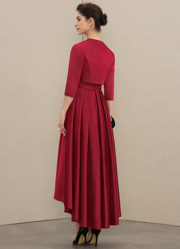 Robe Chic Rouge Élégance Asymétrique - gallery 2