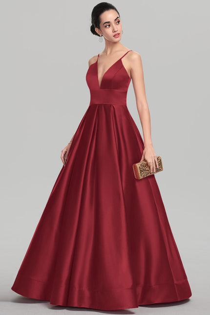 Robe Chic Bordeaux Satin Longue - gallery 3