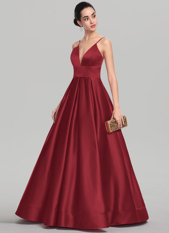 Robe Chic Bordeaux Satin Longue - gallery 3