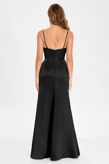 Robe Chic Satin Éclipse Sombre - gallery 1