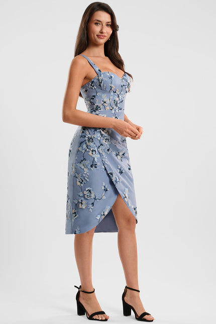 Robe Chic Floral Bleu - gallery 4