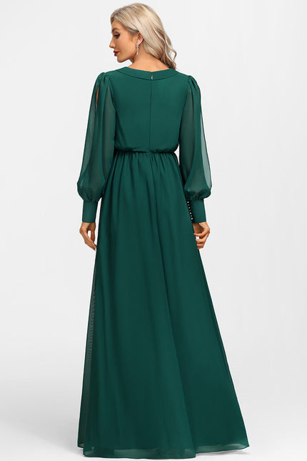 Robe Chic Longue Verte Fluide - gallery 2