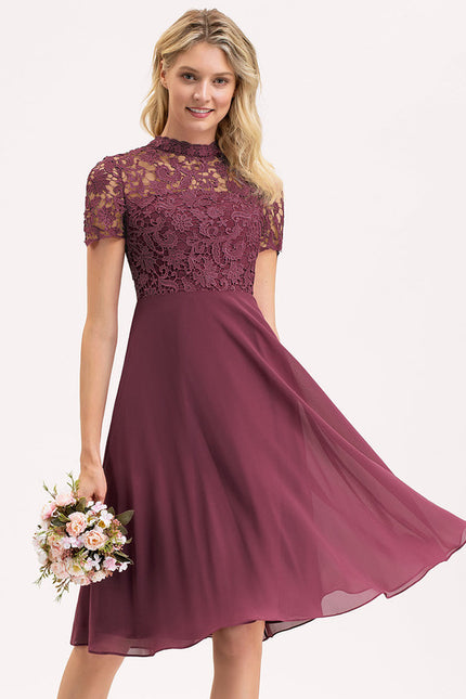 Robe Chic Dentelle Prune