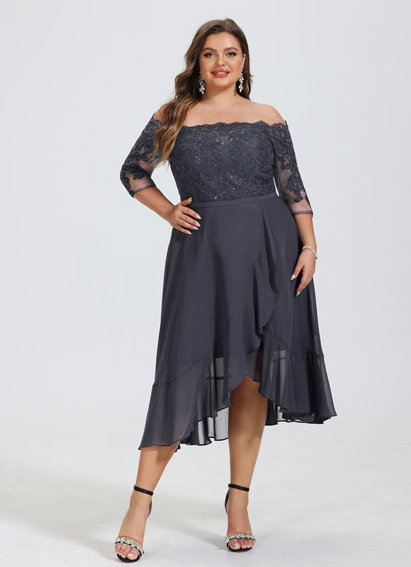 Robe Chic Asymétrique Éclatante - gallery 9