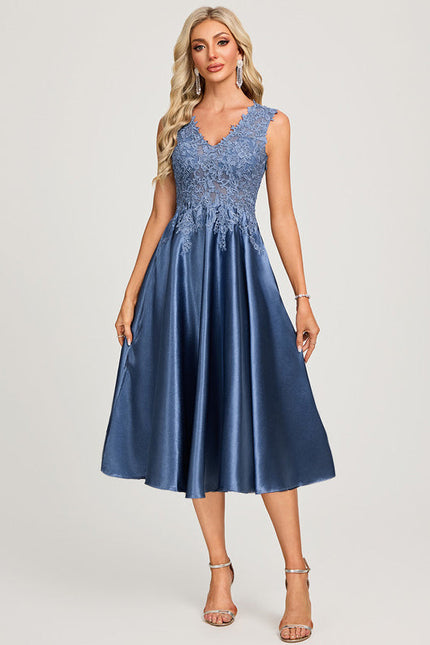 Robe Chic Satin Bleu Ciel - gallery 3