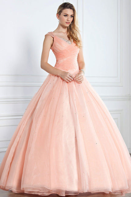 Robe Chic Rêve Pêche Satiné