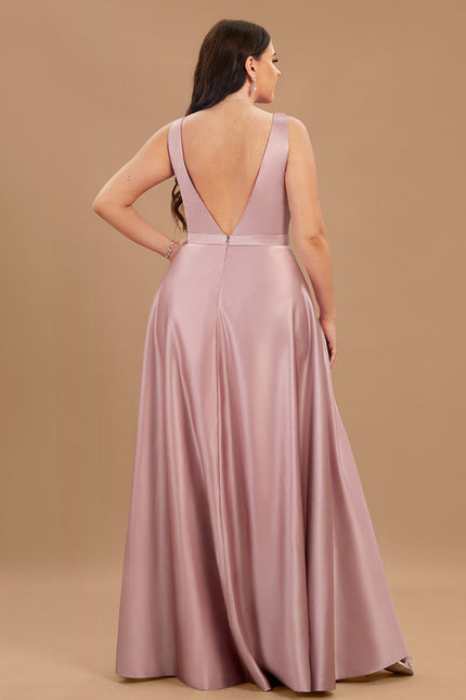 Robe Chic Satinée Rose Pâle - gallery 9