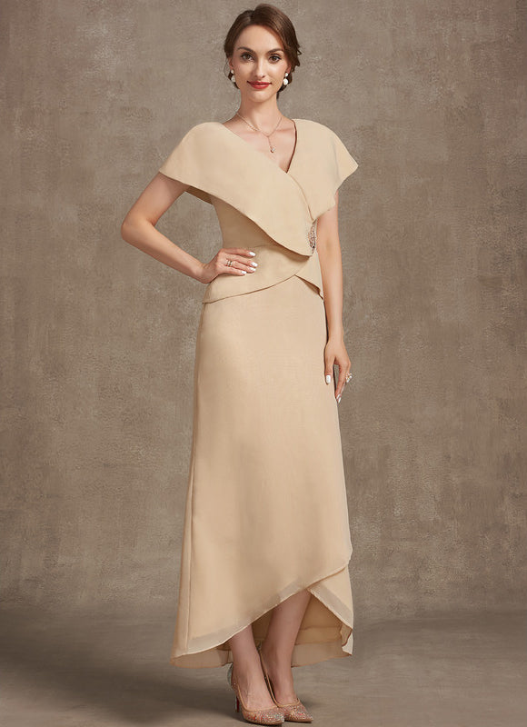 Robe Chic Élégance Sable Asymétrique - gallery 2