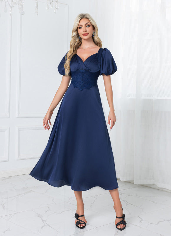 Robe Chic Satin Col Cœur Élégante - gallery 5