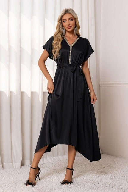 Robe Chic Asymétrique Scintillante - gallery 5