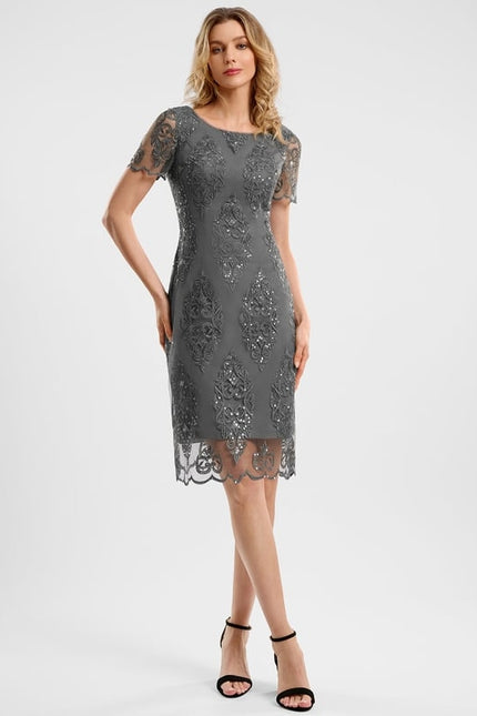 Robe Chic Grise Pailletée - gallery 1
