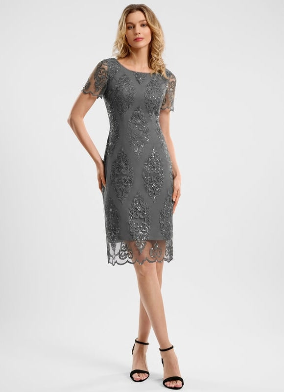 Robe Chic Grise Pailletée - gallery 1