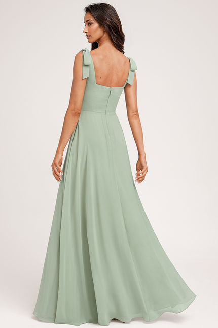 Robe Chic Longue Verte Élégante - gallery 1