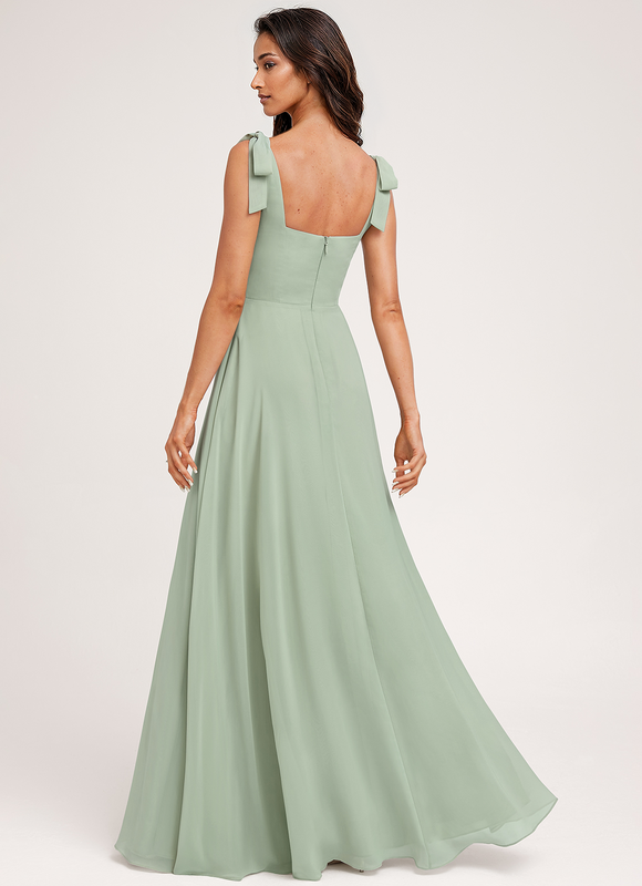 Robe Chic Longue Verte Élégante - gallery 1
