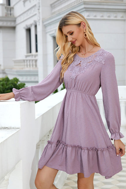 Robe Chic Dentelle Trapèze - gallery 1
