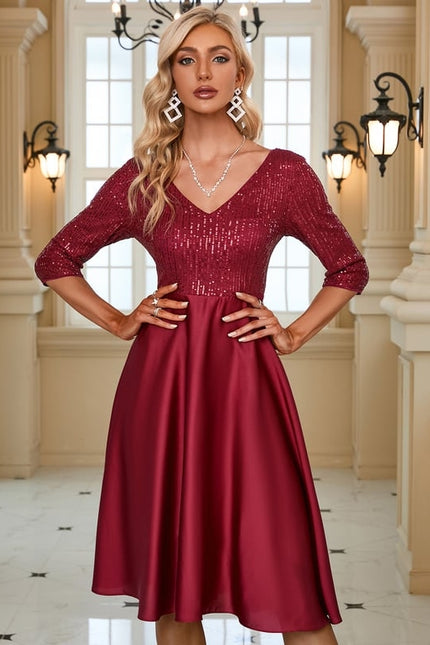 Robe Chic Éclat Rubis Satiné - gallery 5