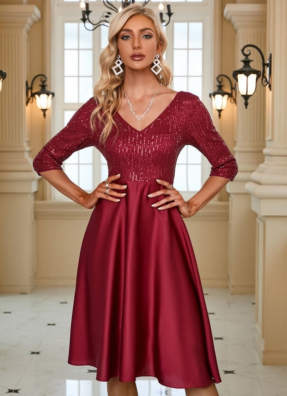 Robe Chic Éclat Rubis Satiné - gallery 5