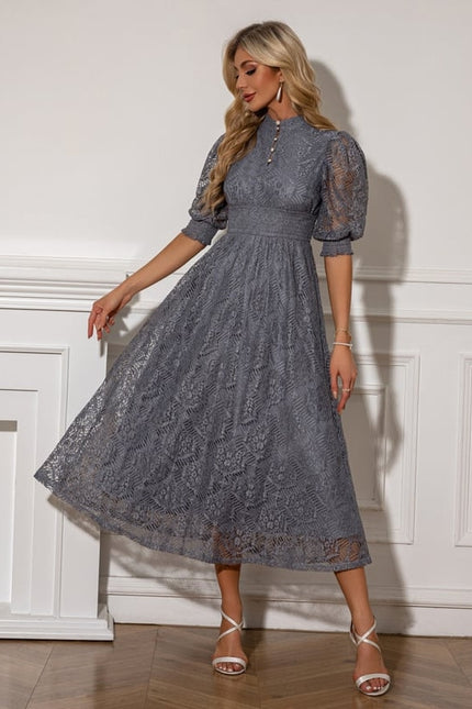 Robe Chic Dentelle Grise - gallery 1