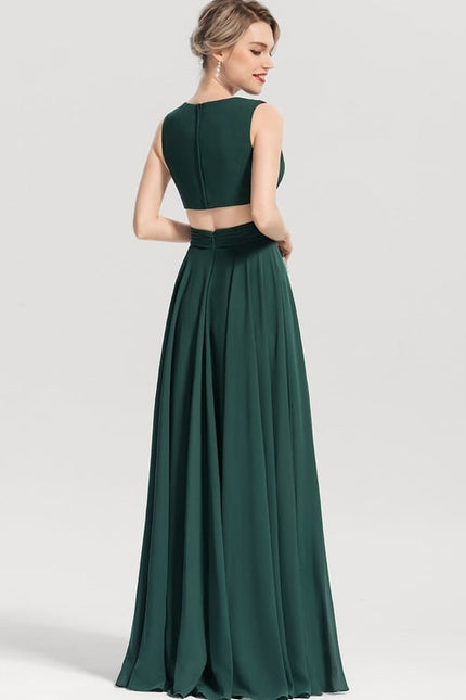 Robe Chic Longue Verte Fluide - gallery 3