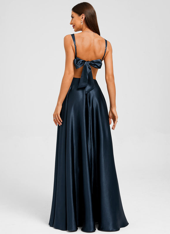 Robe Chic Soirée Satin Élégante - gallery 1