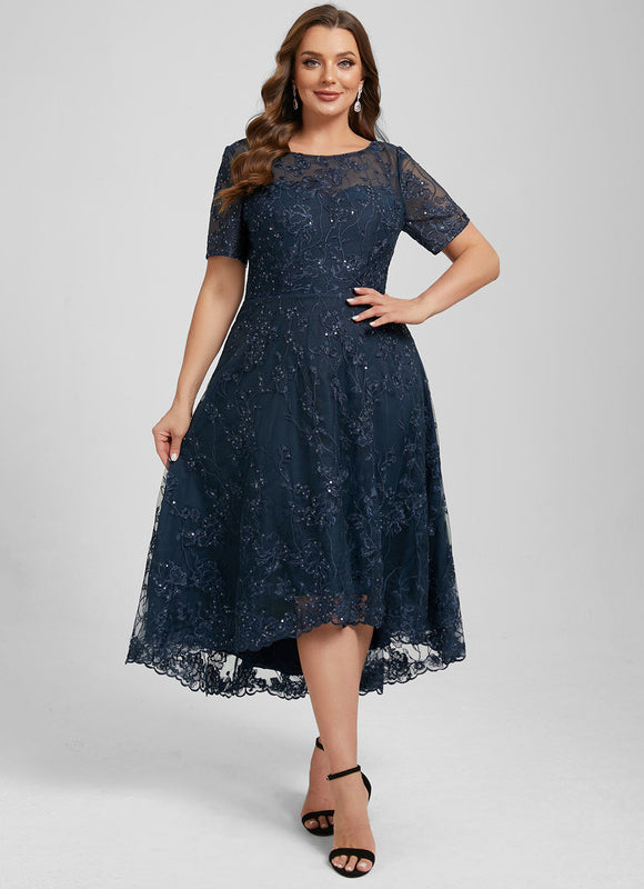 Robe Chic Élégance Marine Pailletée - gallery 9