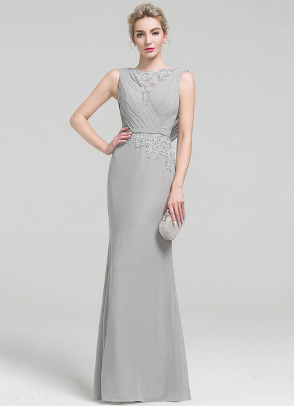 Robe Chic Gris Satiné Élégant