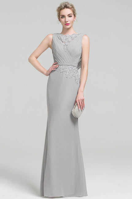 Robe Chic Gris Satiné Élégant