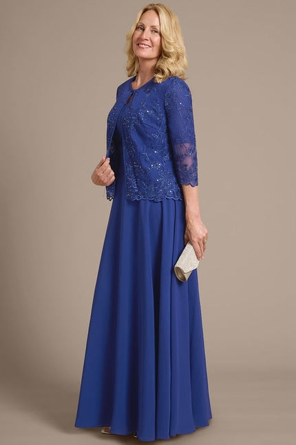 Robe Chic Longue Bleu Cobalt - gallery 2