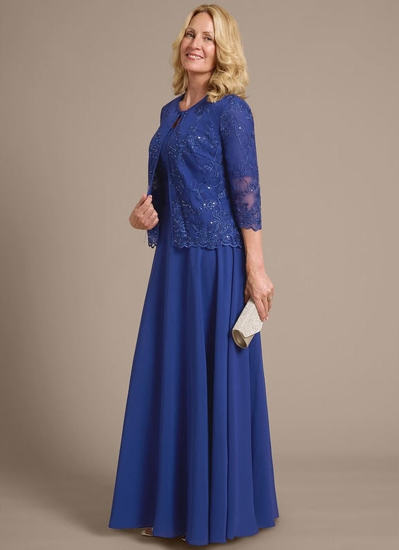 Robe Chic Longue Bleu Cobalt - gallery 2