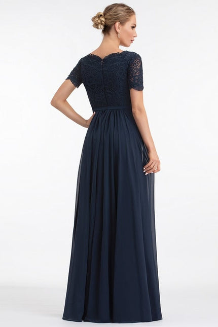 Robe Chic Longue Marine Élégante - gallery 1