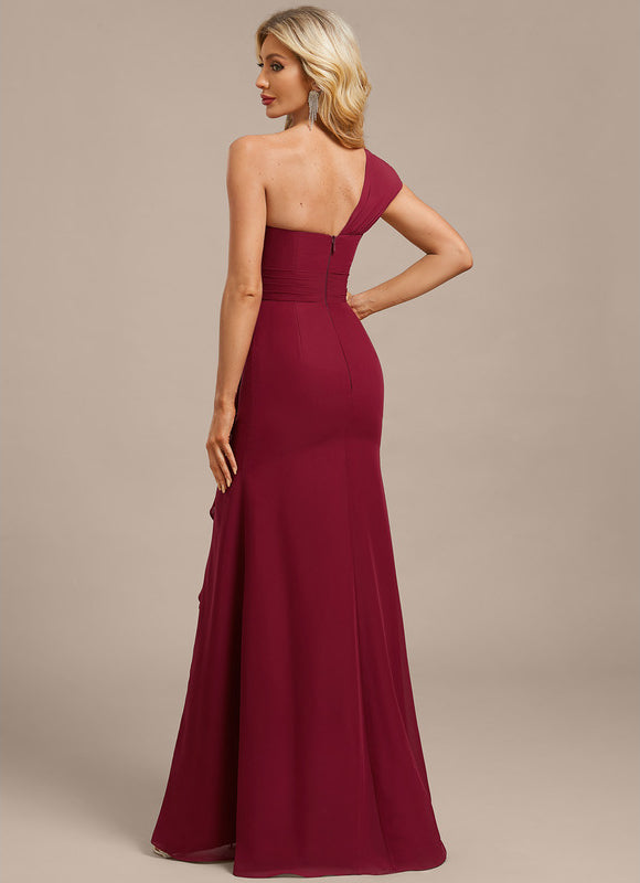 Robe Chic Asymétrique Bordeaux - gallery 7