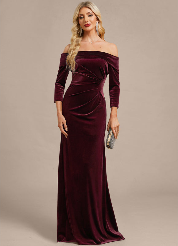 Robe Chic Velours Prune Élégante