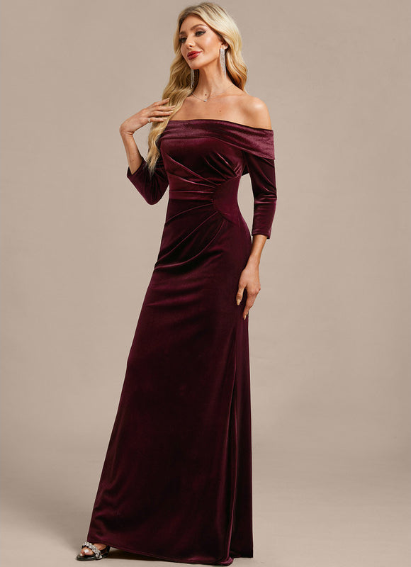 Robe Chic Velours Prune Élégante - gallery 4