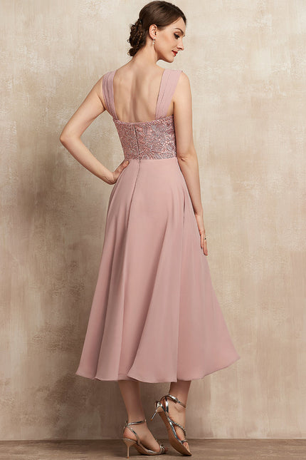 Robe Chic Élégance Rosée Tissée - gallery 7