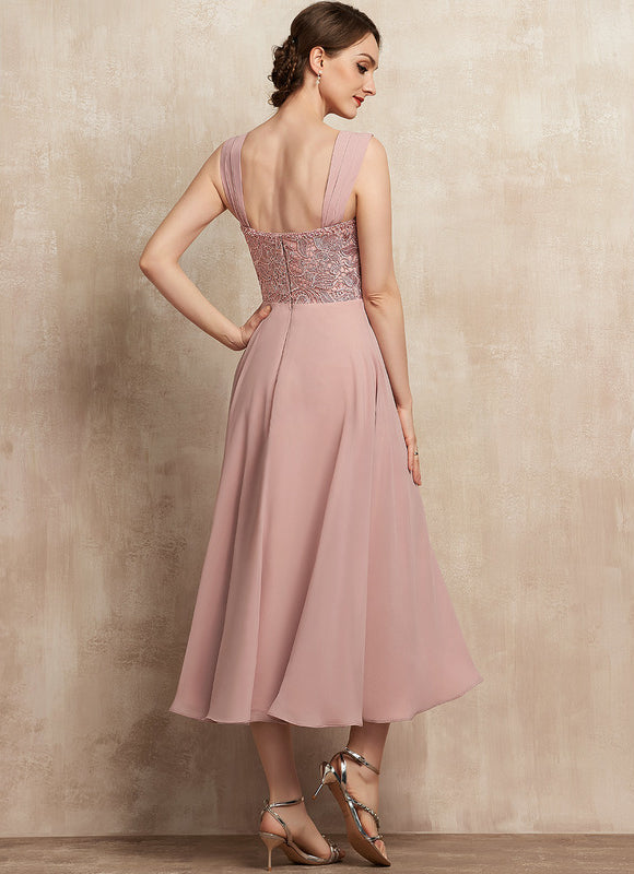 Robe Chic Élégance Rosée Tissée - gallery 7