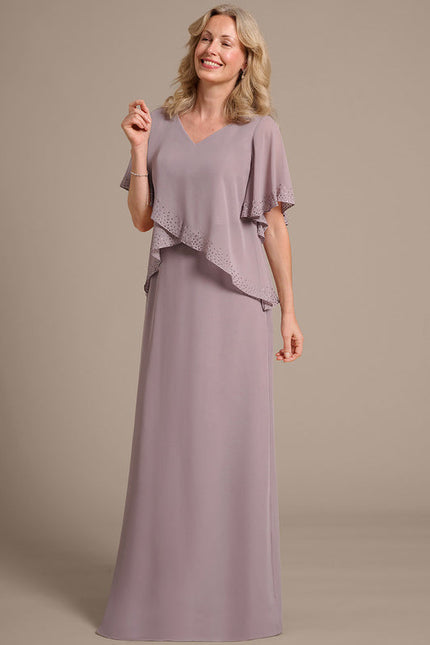 Robe Chic Longue Mauve Élégante - gallery 4