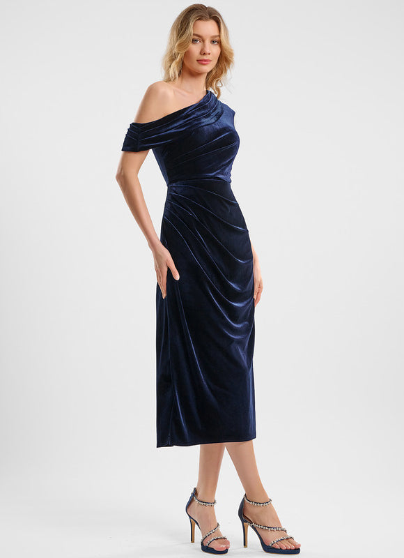 Robe Chic Velours Drapée