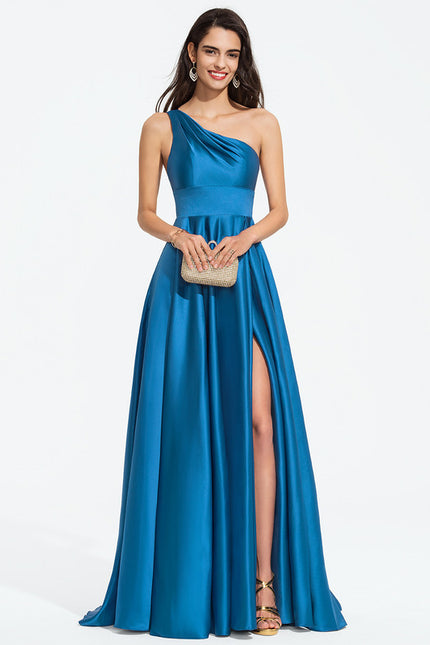 Robe Chic Satin Azur Éclatant - gallery 1