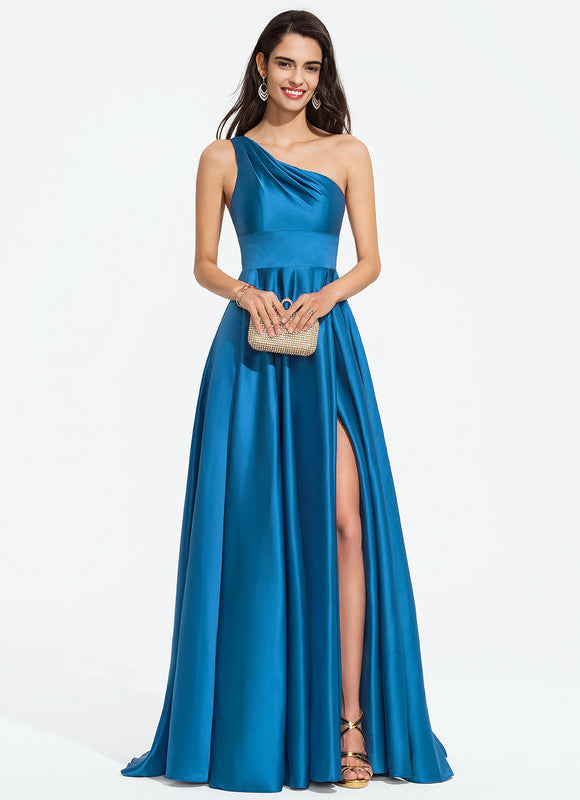 Robe Chic Satin Azur Éclatant - gallery 1
