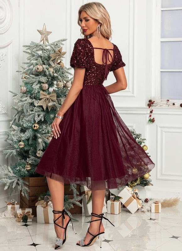 Robe Chic Velours Rubis - gallery 1