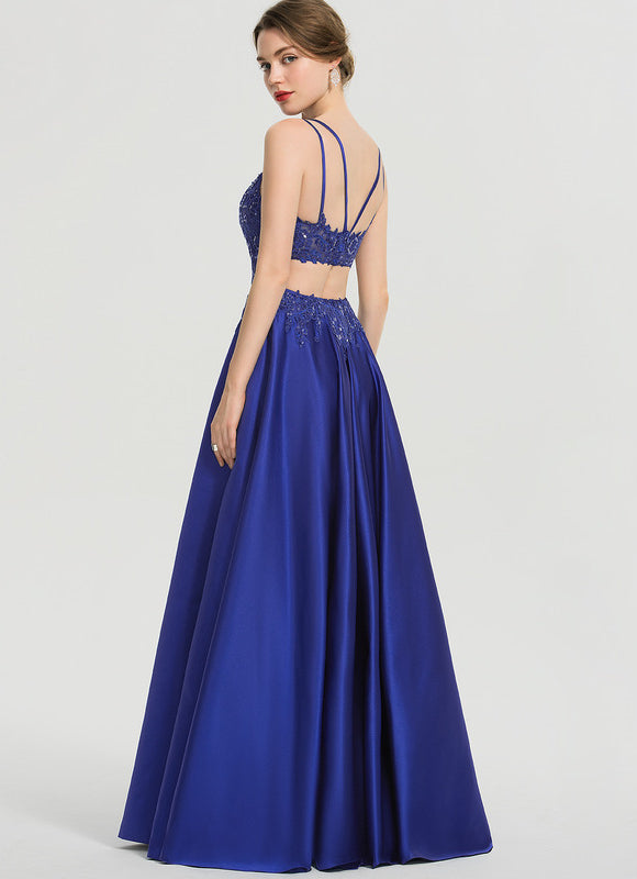 Robe Chic Bleu Satinée - gallery 4