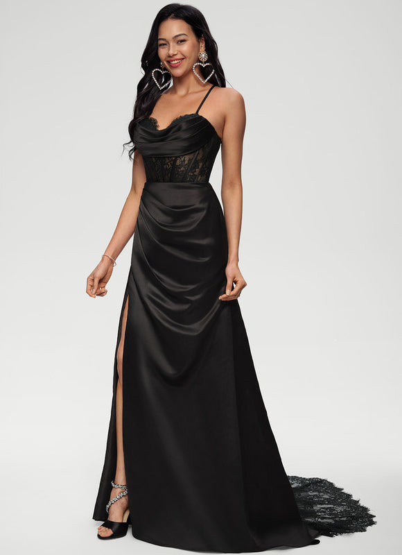 Robe Chic Noir Satiné Chic - gallery 2