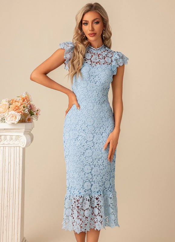 Robe Chic Dentelle Bleu - gallery 2