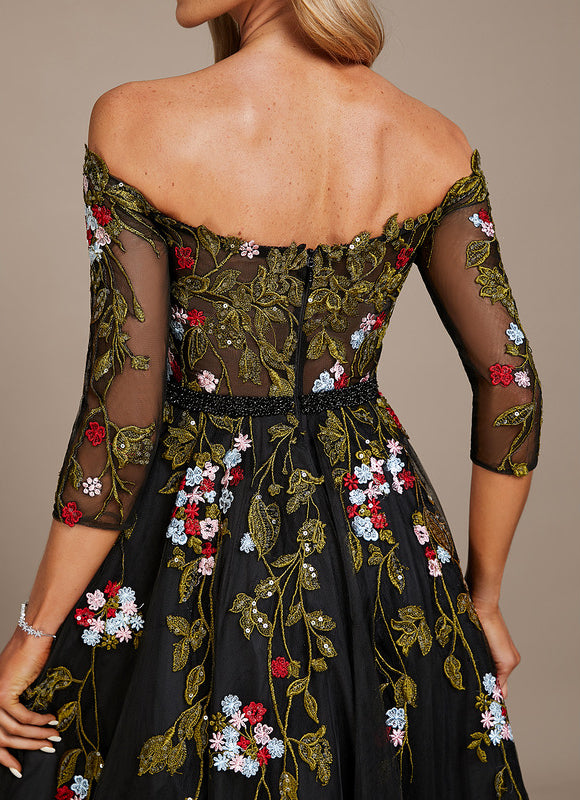 Robe Chic Lueur Florale Sombre - gallery 1