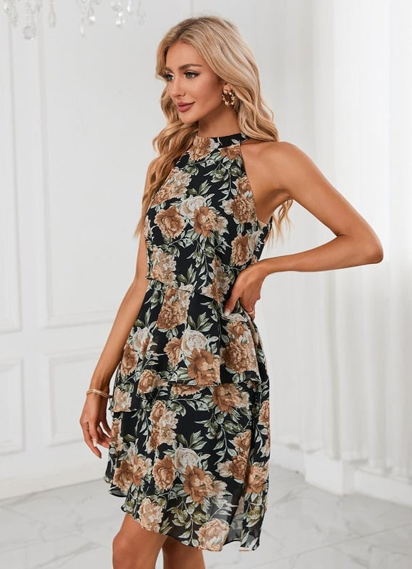 Robe Chic Fleurie Noir Chic - gallery 2
