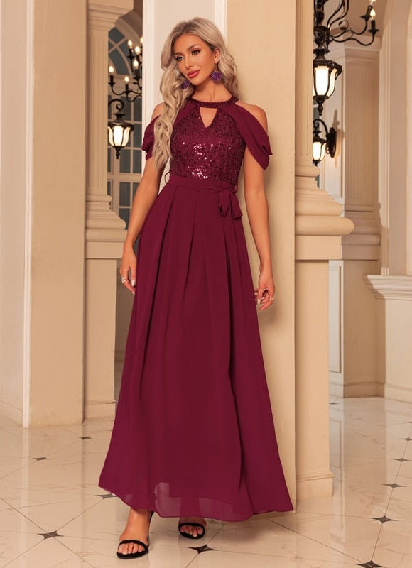 Robe Chic Éclat Grenat - gallery 5